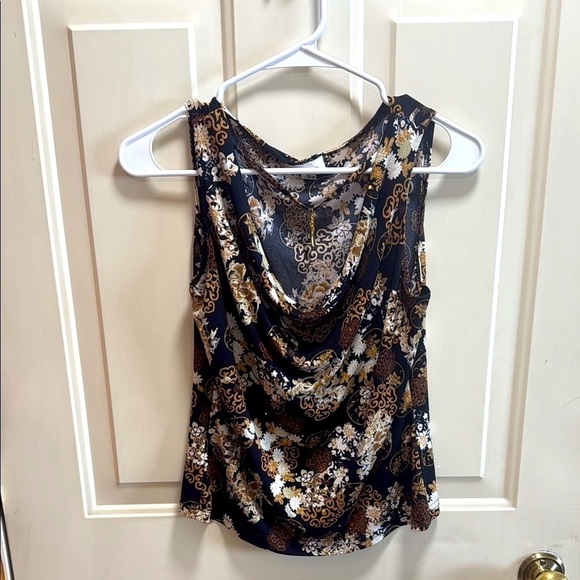 B. Works Vintage Y2K Floral Sleeveless Going Out Top with necklace XL - Picture 1 of 7